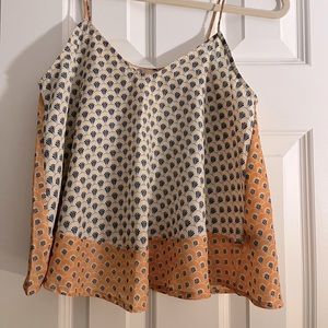 Silky Patterned Elodie Peach Tank Top